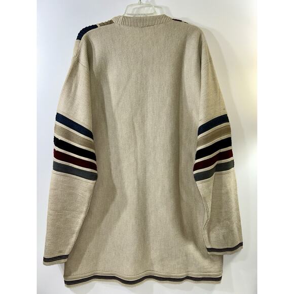 COOGI Australia Down Under Blue Vintage Panel Stripe Navy Gray Sweater XXL - Picture 3 of 9